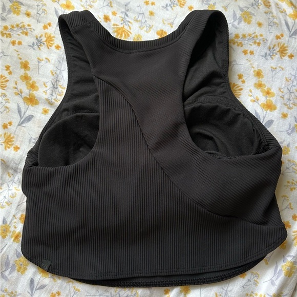 Lululemon Ribbed Longline Yoga Bra *Light Support, C/D Cup Black Size 6 - Picture 4 of 6